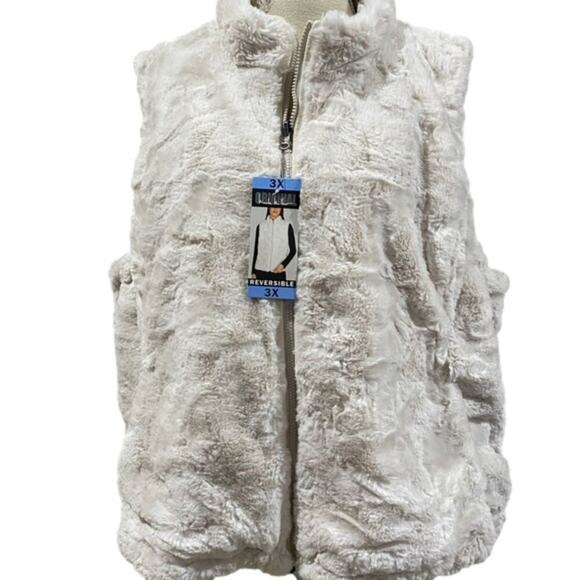 Nicole Miller Women's Jacket Vest Reversible Pockets Size 3X NWT - Picture 1 of 10